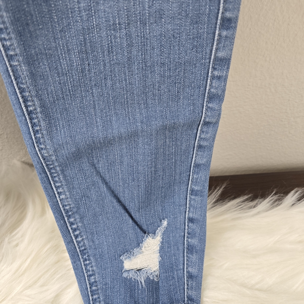 Torrid Medium Blue Straight Leg Jeans with Rips - Picture 13 of 16
